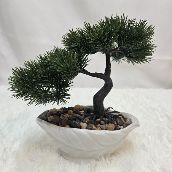 Nearly Natural 10-in Cedar Bonsai Artificial Tree in Decorative Planter - Picture 2 of 9